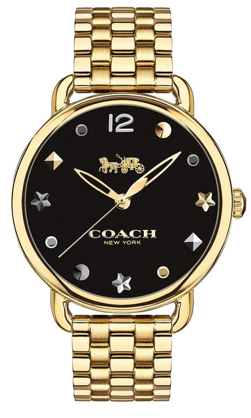 COACH 腕時計 14502738 DELANCEY ブラック【クォーツ】Lady's Coach 14502738 Women's Black Dial Black Leather Strap Watch