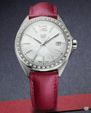 Tag Heuer Formula 1 Quartz 35mm Mother of Pearl Dial Red Leather Strap Watch for Women - WBJ131A.FC8253