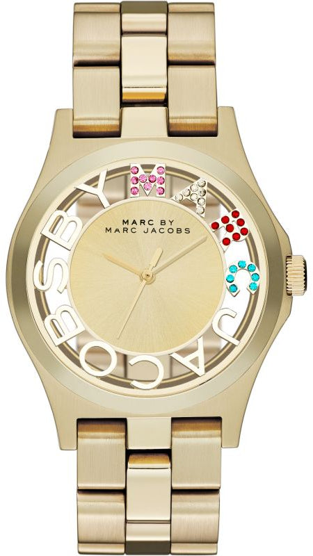 MARCBY MARCJACOBS 腕時計 Marc Jacobs Henry Skeleton Gold Dial Gold Steel Strap Watch