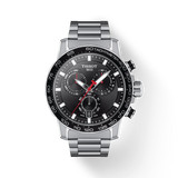 Tissot Supersport Chrono Black Dial Silver Steel Strap Watch For Men - T125.617.11.051.00