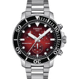 Tissot Seastar 1000 Chronograph Red Dial Silver Steel Strap Watch For Men - T120.417.11.421.00