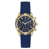 Guess Catalina Blue Gold Tone Blue Silicone Strap Watch For Women - W0562L2