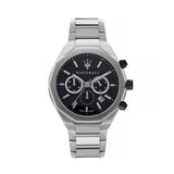 Maserati Stile Chronograph Black Dial Silver Steel Strap Watch For Men - R8873642004