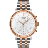 Tissot Carson Premium Chronograph White Dial Silver Steel Strap Watch For Men - T122.417.22.011.00