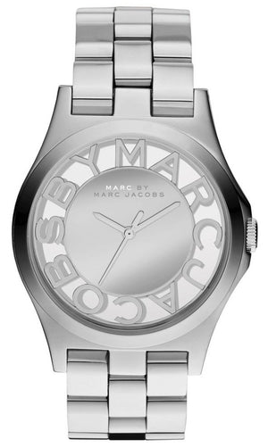 Marc Jacobs Henry Transparent Silver Dial Silver Stainless Steel Strap Watch for Women - MBM3205