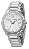 Maserati Stile 3H White Dial Silver Steel Strap Watch For Men - R8853142005