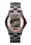 Marc Jacobs Henry Black Skeleton Dial Black Stainless Steel Strap Watch for Women - MBM3254