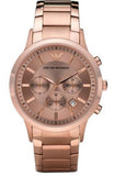 Emporio Armani Classic Rose Gold Chronograph Steel Strap Watch For Men - AR2452