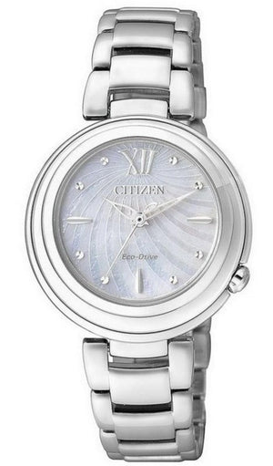 Citizen Eco Drive Silver Stainless Steel Strap Watch For Women - EM0331-52