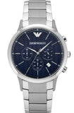 Emporio Armani Renato Chronograph Blue Dial Silver Steel Strap Watch For Men - AR2486