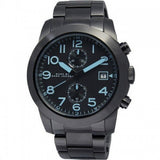 Marc Jacobs Larry Chronograph Black Dial Gunmetal Ion Plated Stainless Steel Strap Watch for Men - MBM5031