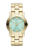 Marc Jacobs Amy Turquoise Dial Gold Stainless Steel Strap Watch for Women - MBM3301