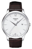 Tissot T Classic Tradition White Dial Brown Leather Strap Watch For Men - T063.610.16.037.00