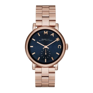 Marc Jacobs Baker Blue Dial Rose Gold Stainless Steel Strap Watch for Women - MBM3330