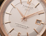 Tissot T Classic Ballade Powermatic 80 Lady Silver Dial Brown Leather Strap Watch For Women - T108.408.26.037.00