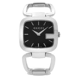 Gucci G Gucci Black Dial Silver Steel Strap Watch For Women - YA125407