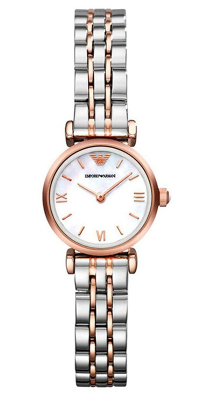 Emporio Armani Gianni Mother of Pearl Dial Two Tone Steel Strap Watch For  Women - AR1764