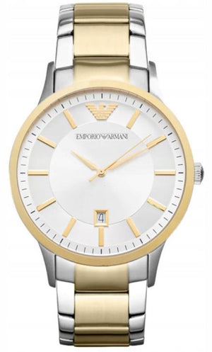 Emporio Armani Renato Silver Dial Two Tone Steel Strap Watch For Men - AR2449