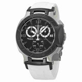 Tissot T Race Chronograph Black Dial White Rubber Strap Watch for Men - T048.417.27.057.05