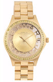 Marc Jacobs Henry Gold Transparent Dial Gold Stainless Steel Strap Watch for Women - MBM3338