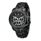 Maserati Royale Chronograph Black Dial Black Steel Strap Watch For Men - R8873637004