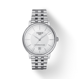 Tissot T Classic Carson Premium Powermatic 80 White Dial Silver Steel Strap Watch For Men - T122.407.11.031.00