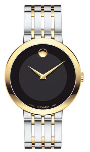 Movado Museum Esperanza Black Dial Two Tone Steel Strap Watch For Men - 0607058