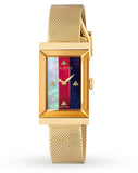 Gucci G-Frame Mother of Pearl Dial Yellow Gold Mesh Bracelet Watch For Women - YA147410