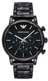 Emporio Armani Luigi Chronograph Black Dial Black Steep Strap Watch For Men - AR11045