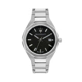 Maserati Stile Analog Black Dial Silver Steel Strap Watch For Men - R8853142003