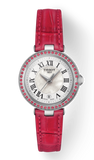 Tissot Bellissima Small Lady Crystals Mother of Pearl Dial Red Leather Strap Watch For Women - T126.010.66.113.00