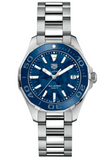 Tag Heuer Aquaracer 35mm  Blue Ceramic Dial Silver Steel Strap Watch for Women - WAY131S.BA0748