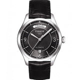 Tissot T One Automatic Black Dial Black Leather Strap Watch For Men - T038.430.16.057.00