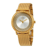 Guess Willow Two Tine Dial Gold Mesh Bracelet Watch For Women - W0836L3