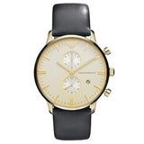 Emporio Armani Gianni Beige Dial Grey Leather Strap Watch For Men - AR0386