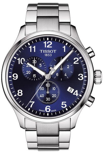 Tissot T Sport Chrono XL Classic Blue Dial Silver Steel Strap