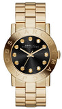 Marc Jacobs Amy Glitz Black Dial Gold Stainless Steel Strap Watch for Women - MBM3334