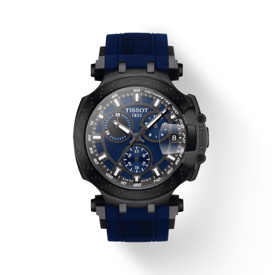 Tissot T Race Chronograph Blue Dial Blue Silicon Strap Watch For Men - T115.417.37.041.00