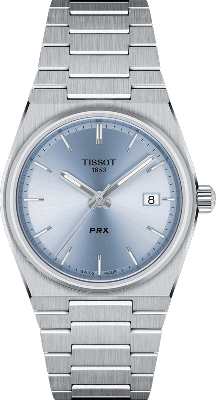 Tissot PRX Light Blue Dial Silver Steel Strap Watch For Women - T137.210.11.351.00