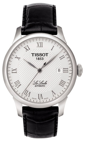 Tissot T Classic Le Locle Automatic Silver Dial Black Leather Strap Watch For Men - T41.1.423.33