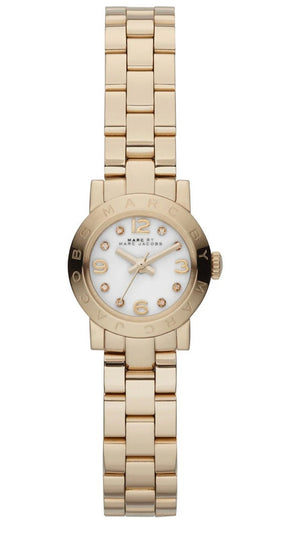 Marc Jacobs Amy Dinky White Dial Gold Steel Strap Watch for Women - MBM3226
