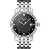 Tissot T Classic Bridgeport Black Dial Silver Steel Strap Watch For Men - T097.410.11.058.00