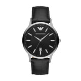 Emporio Armani Renato Black Dial Leather Strap Watch For Men - AR2411