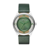 Marc Jacobs Green Transparent Dial Green Leather Strap Watch for Women - MBM1378