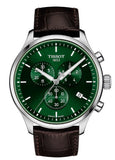 Tissot Chrono XL Chronograph Classic Green Dial Brown Leather Strap Watch For Men - T116.617.16.091.00