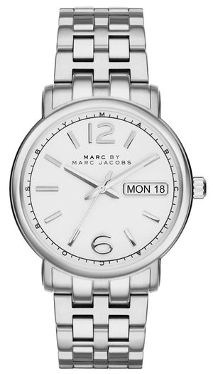 Marc Jacobs Fergus White Dial Silver Stainless Steel Watch for Women - MBM8646