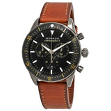 Movado Heritage Series 29mm Calendoplan Chronograph Black Dial Brown Leather Strap Watch For Men - 3650060