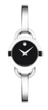 Movado Rondiro 22mm Black Dial Silver Steel Strap Watch For Women - 0606796