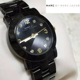 Marc Jacobs Amy Black Dial Black Stainless Steel Strap Watch for Women - MBM8595