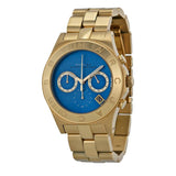 Marc Jacobs Blade Blue Dial Gold Stainless Steel Strap Watch for Women - MBM3307